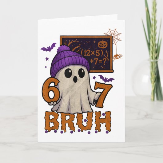 67 Teacher Halloween Ghost Six Seven Meme Math Equ Karte (Vorderseite)