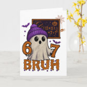 67 Teacher Halloween Ghost Six Seven Meme Math Equ Karte (Gelbe Blume)