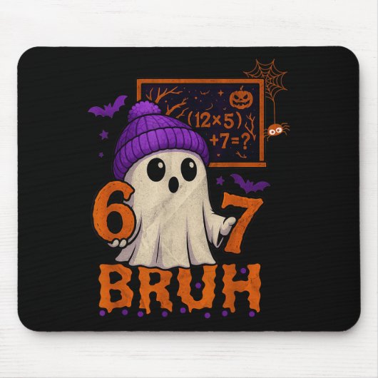 67 Teacher Halloween Ghost Six Seven Meme Math Equ Mousepad (Vorne)