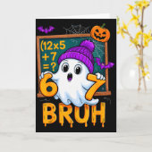 67 Teacher Halloween Ghost Six Seven Meme Math Hum Karte (Gelbe Blume)