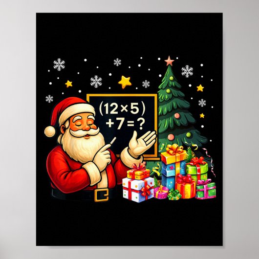 67 Teacher Santa Christmas Six Seven Meme Brainrot Poster (Vorne)