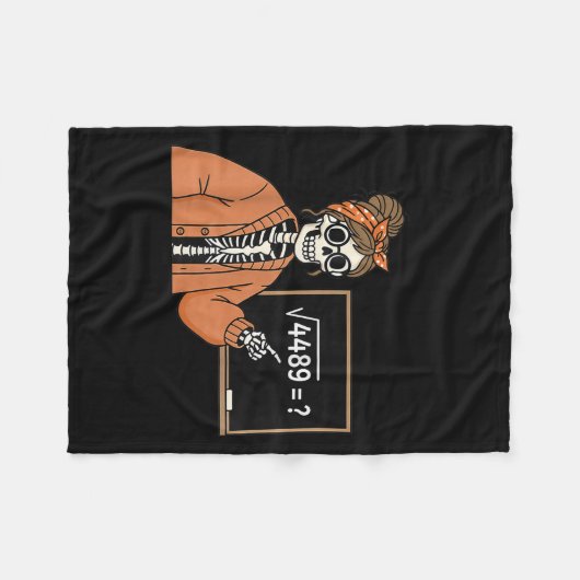 67 Teacher Skeleton Halloween Square Root 4489 Mes Fleecedecke (Vorderseite (Horizontal))