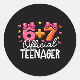 67 Teenager 67 Meme Six Seven Brainrot Runder Aufkleber