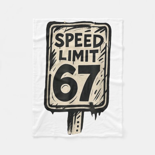 67 Tempolimitschild Gen Alpha 67 Meme Fleecedecke (Vorderseite)