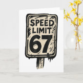 67 Tempolimitschild Gen Alpha 67 Meme Karte (Gelbe Blume)