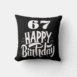 67 th birthday chic black white kissen