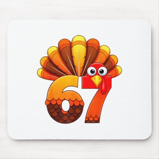67 Thanksgiving Funny Turkey Costume Six Seven Mem Mousepad (Vorne)