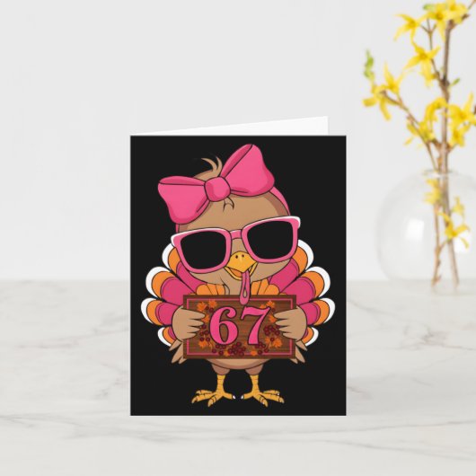 67 Thanksgiving Funny Turkey Family Thanksgiving 6 Karte (Gelbe Blume)