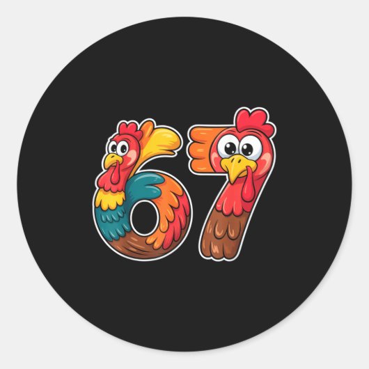 67 Thanksgiving Meme Funny Holiday Six Seven Runder Aufkleber (Vorderseite)