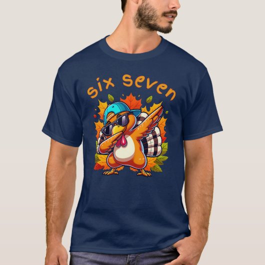 67 Thanksgiving Tee Six Seven Dabbing Turkey Meme (Vorderseite)