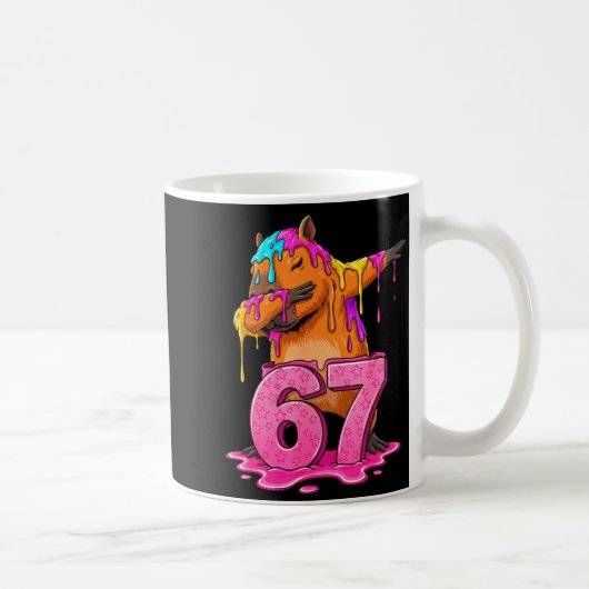 67 Tiere Lustig 67 Brainrot Jugend Kinder Capybara Kaffeetasse (Rechts)
