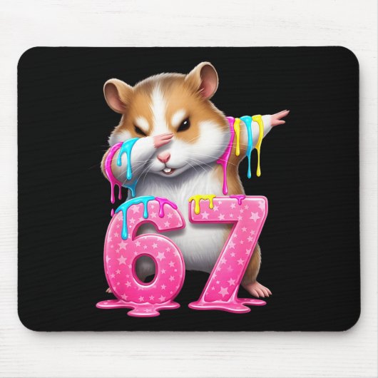 67 Tiere Lustig 67 Brainrot Jugend Kinder Hamster  Mousepad (Vorne)