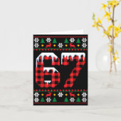 67 Ugly Christmas Flannel Brainrot Design  Karte (Gelbe Blume)