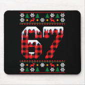 67 Ugly Christmas Flannel Brainrot Design Mousepad (Vorne)