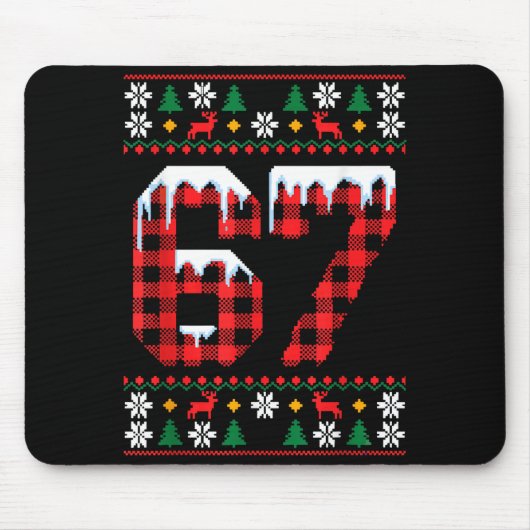 67 Ugly Christmas Flannel Brainrot Design  Mousepad (Vorne)