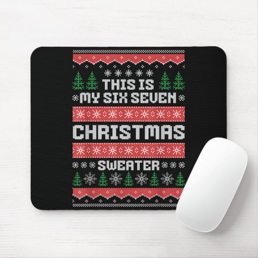 67 Ugly Christmas Sweater Six Seven Meme Xmas Whit Mousepad (Mit Mouse)
