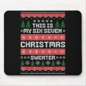 67 Ugly Christmas Sweater Six Seven Meme Xmas Whit Mousepad (Vorne)