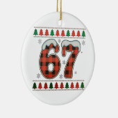 67 Ugly Christmas Xmas Red Buffalo Plaid Holiday Keramik Ornament (Rechts)