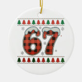 67 Ugly Christmas Xmas Red Buffalo Plaid Holiday Keramik Ornament (Vorne)