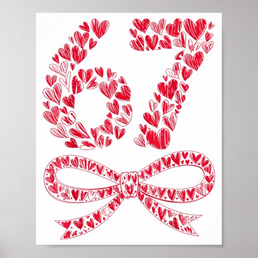 67 Valentine’s Day Heart Meme – Trendy Six Seven Poster (Vorne)