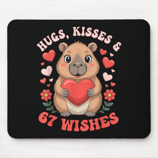 67 Valentinstag Capybara-Wünsche Cute Meme-Herzen Mousepad (Vorne)