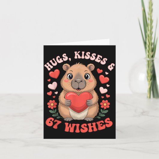 67 Valentinstag Capybara-Wünsche Süße Meme-Herzen  Karte (Vorderseite)