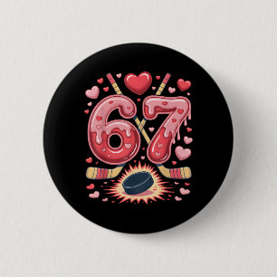 67 Valentinstag Hockey Herz Design Süßer Eishockey Button