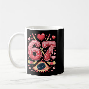 67 Valentinstag Hockey Herz Design Süßer Eishockey Kaffeetasse