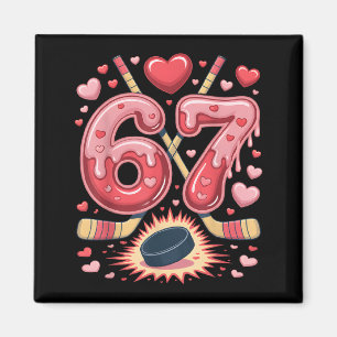 67 Valentinstag Hockey Herz Design Süßer Eishockey Magnet