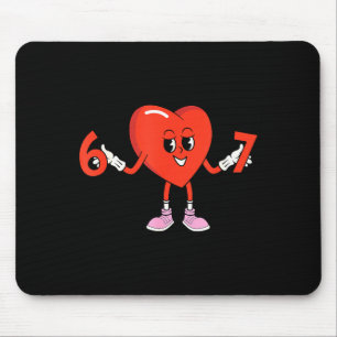 67 Valentinstag Lustig Sechs Sieben Süßes Herz 6 7 Mousepad