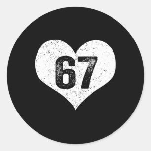 67 Valentinstag Lustig Six Seven 6 7 Meme Gen Alph Runder Aufkleber