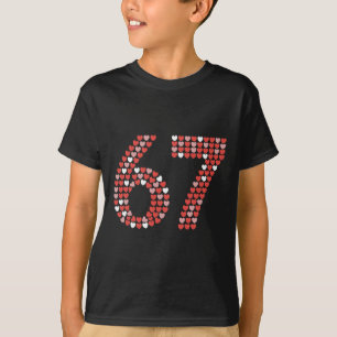 67 Valentinstag-Shirt 6 7 Meme Lustig 67 Herzen T-Shirt