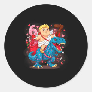 67 Valentinstag T-Rex Meme Lustiger Cupid Sechs Si Runder Aufkleber
