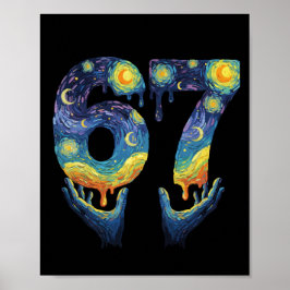 67 Van Gogh Sternennacht Eiscreme-Tropf Lustig Poster