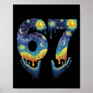 67 Van Gogh Sternennacht Eiscreme-Tropf Lustig Poster