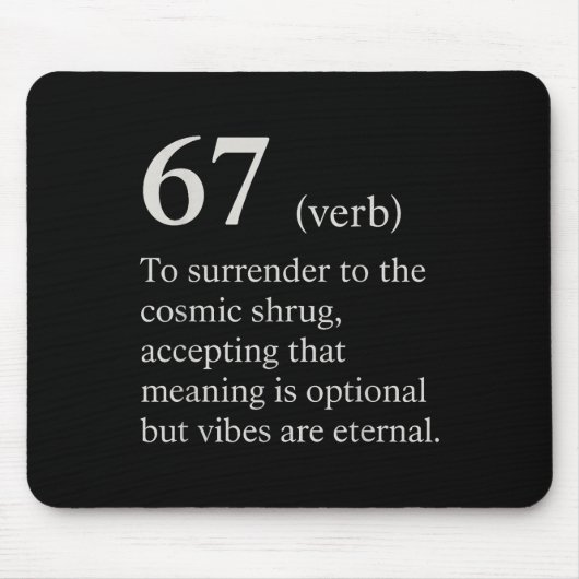 67 Verb Definition Meme Lustiger Internet-Witz Tre Mousepad (Vorne)