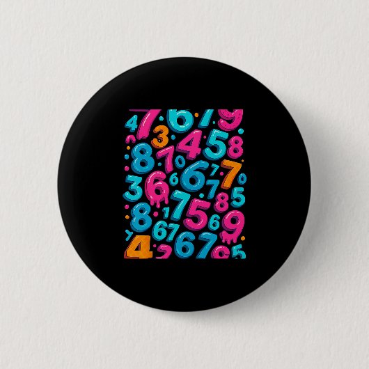 67 versteckter Meme-Trend Gen Z Alpha Six Seven 6 Button (Vorderseite)