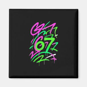 67 Versteckter Meme Trend Gen Z Alpha Six Seven 6  Magnet