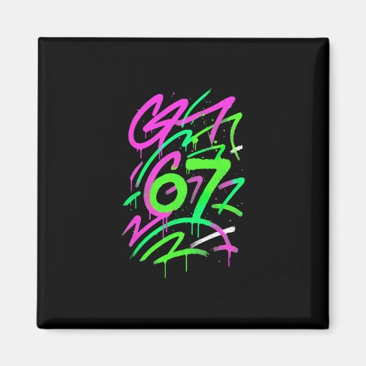 67 Versteckter Meme Trend Gen Z Alpha Six Seven 6 Magnet (Vorne)