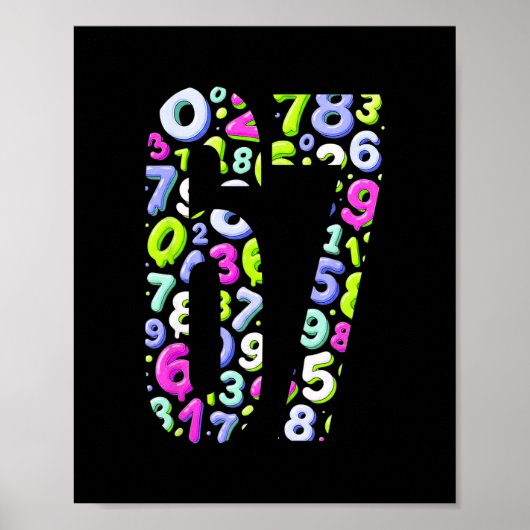67 Versteckter Meme-Trend Gen Z Alpha Six Seven 6 Poster (Vorne)