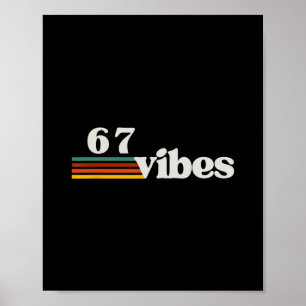 67 Vibes 2025 6 7 Meme Trendige Retro Lustige Sprü Poster