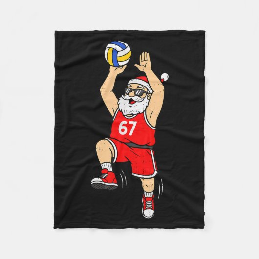 67 Volleyball Santa Six Seven Meme Christmas Srt M Fleecedecke (Vorderseite)