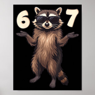 67 Waschbär 6-7 Hände Se Lustige Gen Alpha Kinder  Poster