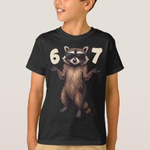 67 Waschbär 6-7 Hände Se Lustige Gen-Alpha-Kinder T-Shirt