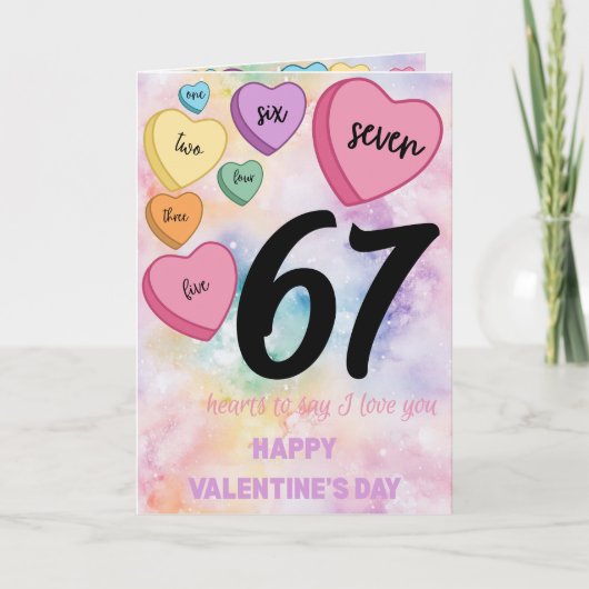 67 Watercolor Heart Valetine's Day Card Karte (Vorderseite)
