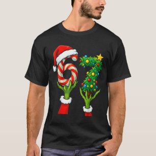 67 Weihnachten 6 7 Meme Hände Feiertag Gen Alpha F T-Shirt