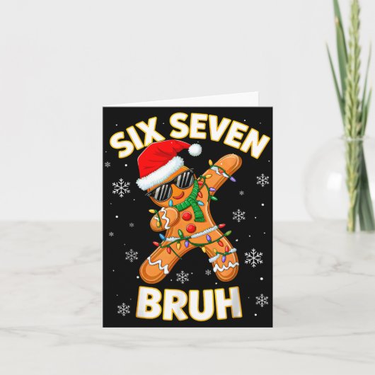 67 Weihnachten 6 7 Meme Lebkuchenmann Xmas Pyjama Karte (Vorderseite)