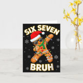 67 Weihnachten 6 7 Meme Lebkuchenmann Xmas Pyjama Karte (Gelbe Blume)