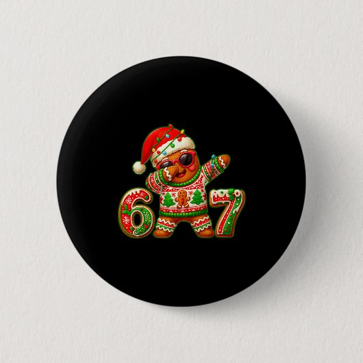 67 Weihnachten 6 7 Meme Lebkuchenmann Xmas Schlafa Button (Vorderseite)
