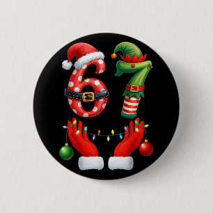 67 Weihnachten 6 7 Meme Pyjama Feiertag Gen Alpha Button
